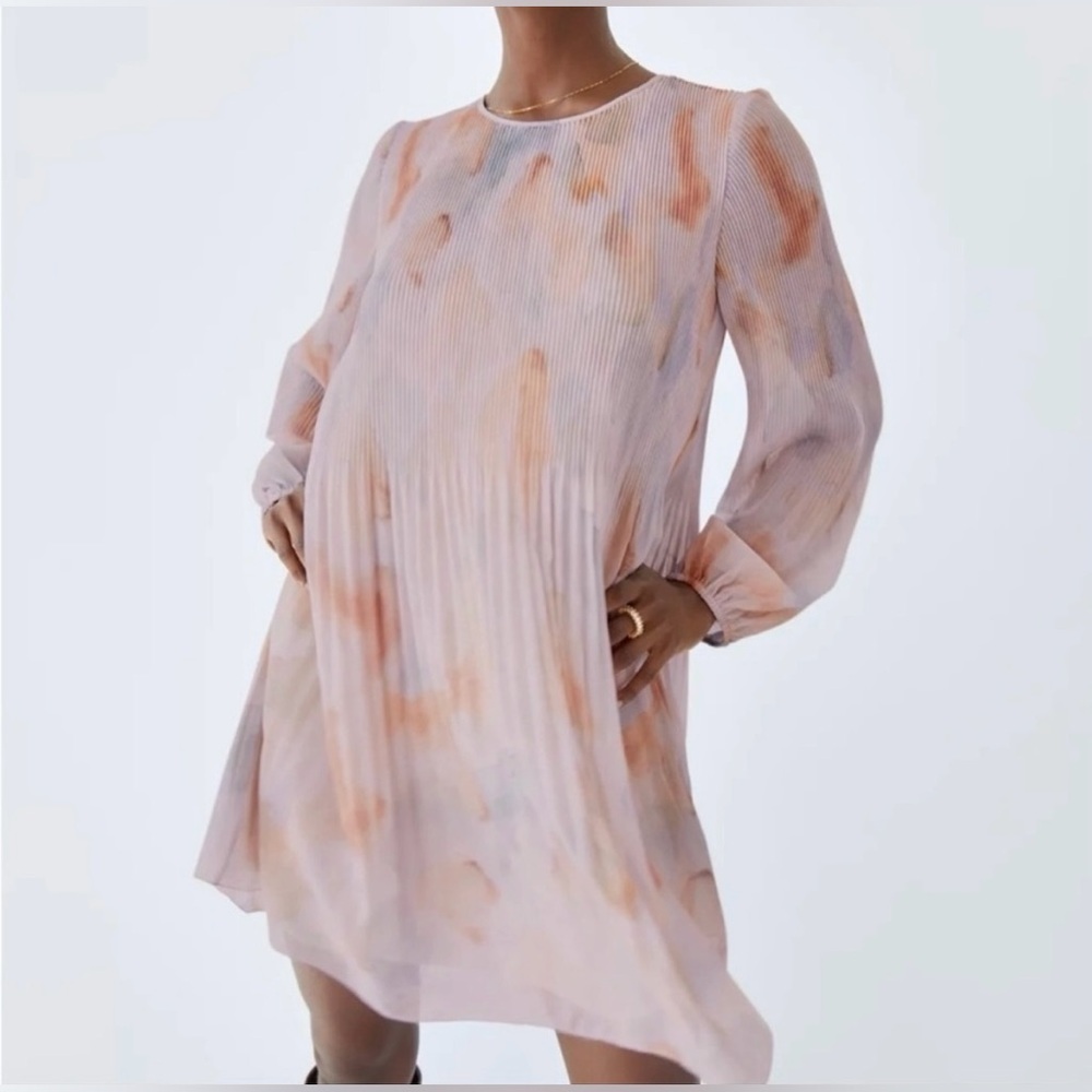 Aritzia Daydreamer Mini Dress (size XS; color: light birch/pale sky)